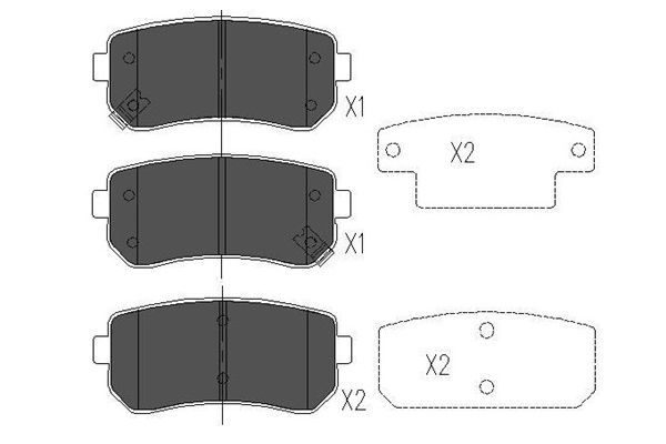 KAVO PARTS Комплект тормозных колодок, дисковый тормоз KBP-3041